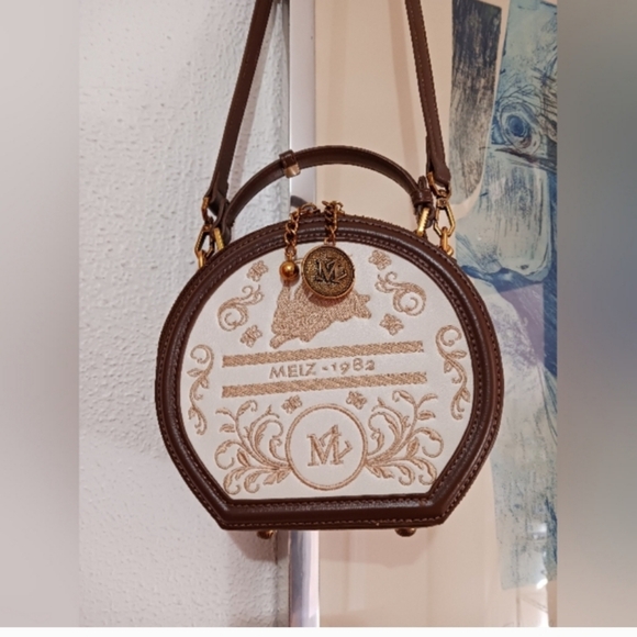 Louimeiz Meiz 1982  ivory brown crossbody bag - Picture 1 of 13